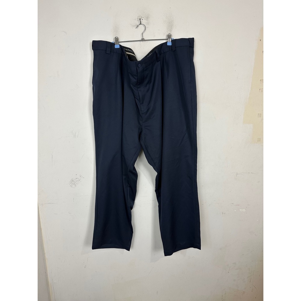 Oak Hill Mens Navy Blue Pleated Dress Pants Trousers 58x30 Big and Tall